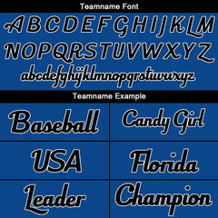 Benutzerdefinierte Authentisch Baseball-Trikot Royal-Schwarz