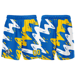 Benutzerdefinierter Blau Gelb Basketball Jersey Uniform Anzug gedruckt Ihr Logo Name Nummer