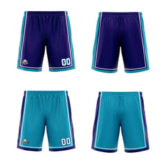 Benutzerdefinierte Lila Teal Reversible Basketball Jersey Personalisierte Print Name Nummer Logo