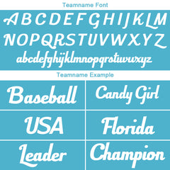 Benutzerdefinierte Authentisch Baseball-Trikot Hellblau-Weiß