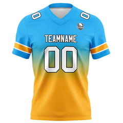 Benutzerdefinierte Gradient Fußball Trikots Personalisierte Name Nummer Logo Hellblau&Orange