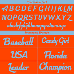 Benutzerdefinierte Authentisch Baseball-Trikot Orange-Hellblau