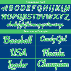 Benutzerdefinierte Authentisch Baseball-Trikot Royal-Grün