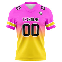 Benutzerdefinierte Rosa & Gelb Gradient Fußball Trikots Personalisierter Name Nummer Logo