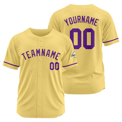 Benutzerdefinierte Authentisch Baseball-Trikot Gold- Lila