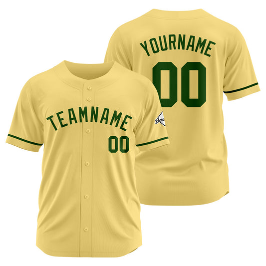 Benutzerdefinierte Authentisch Baseball-Trikot Gold-Dunkelgrün