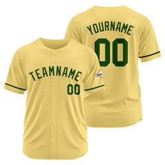 Benutzerdefinierte Authentisch Baseball-Trikot Gold-Dunkelgrün