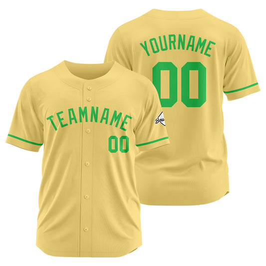 Benutzerdefinierte Authentisch Baseball-Trikot Gold-Grün