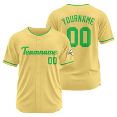 Benutzerdefinierte Authentisch Baseball-Trikot Gold-Grün