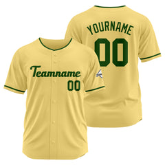 Benutzerdefinierte Authentisch Baseball-Trikot Gold-Dunkelgrün