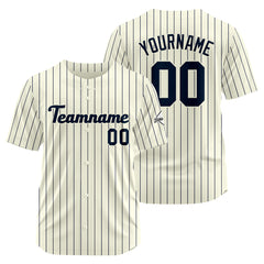 Benutzerdefinierte Authentisch Baseball-Trikot Creme-Navy
