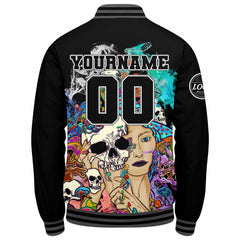 Benutzerdefinierte Verlauf Varsity-Jacke. Letterman-Jacke Royal Grau