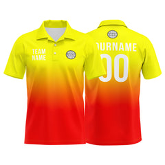 Benutzerdefinierte Gelb Rot Fußball Polo-Shirts Fügen Sie Ihr Einzigartiges hinzu Logo/Name/Nummer
