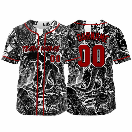 Benutzerdefinierte Baseball Jersey Personalisierte Baseball Shirt genäht und Druck Schwarz
