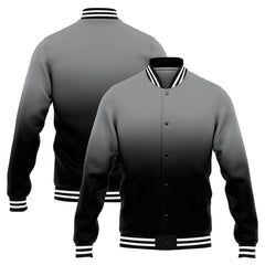 Benutzerdefinierte Verlauf Varsity-Jacke. Letterman-Jacke Grau Schwarz