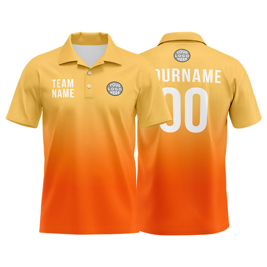 Benutzerdefinierte Orange Fußball Polo-Shirts Fügen Sie Ihr Einzigartiges hinzu Logo/Name/Nummer