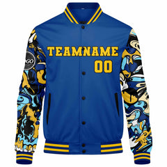 Benutzerdefinierte Verlauf Varsity-Jacke. Letterman-Jacke Royal