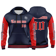 Benutzerdefinierter Marine Rot Hoodie für Mann, Frau, Mädchen, Junge. Drucken Sie Ihr Logo, Ihren Namen und Ihre Nummer