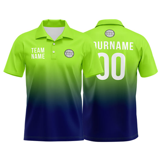 Benutzerdefinierte Neon Grün Marine Fußball Polo-Shirts Fügen Sie Ihr Einzigartiges hinzu Logo/Name/Nummer