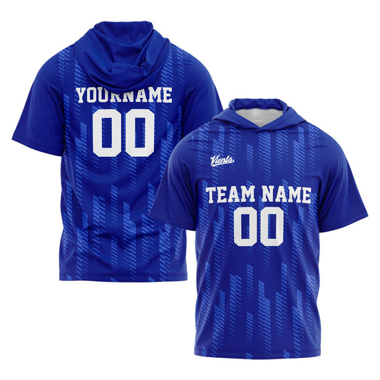 Benutzerdefinierte Königlich Kurzarm-Kapuzenpullover für Männer Frauen Hemden mit Kapuzen gedruckt Name Logo