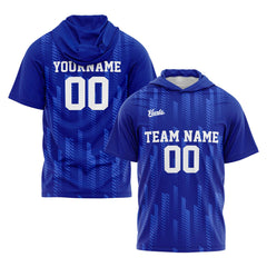 Benutzerdefinierte Königlich Kurzarm-Kapuzenpullover für Männer Frauen Hemden mit Kapuzen gedruckt Name Logo