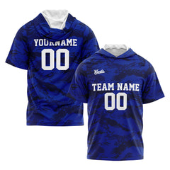 Benutzerdefinierte Königlich Kurzarm-Kapuzenpullover für Männer Frauen Hemden mit Kapuzen gedruckt Name Logo