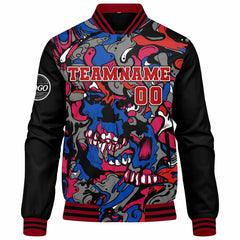 Benutzerdefinierte Verlauf Varsity-Jacke. Letterman-Jacke Rot Royal