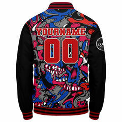 Benutzerdefinierte Verlauf Varsity-Jacke. Letterman-Jacke Rot Royal