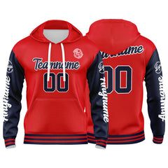 Benutzerdefinierter Marine Rot Hoodie für Mann, Frau, Mädchen, Junge. Drucken Sie Ihr Logo, Ihren Namen und Ihre Nummer