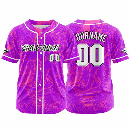 Benutzerdefinierte Baseball Jersey Personalisierte Baseball Shirt genäht und Druck Rose&Pink