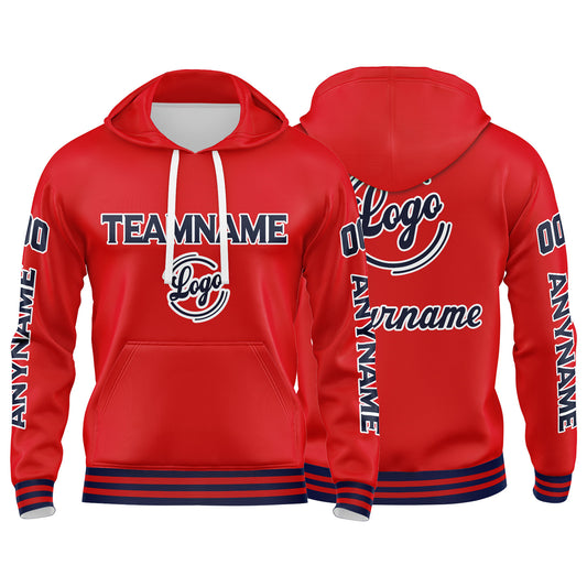 Benutzerdefinierter Marine Rot Hoodie für Mann, Frau, Mädchen, Junge. Drucken Sie Ihr Logo, Ihren Namen und Ihre Nummer