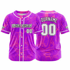 Benutzerdefinierte Baseball Jersey Personalisierte Baseball Shirt genäht und Druck Rose&Pink
