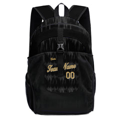 Anpassen Schwarz Gold Sport Rucksäcke Mit Personalisiert Namen, Zahlen und Logos