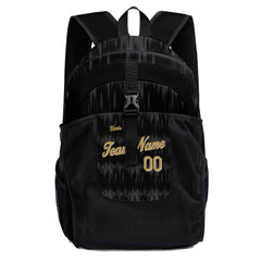 Anpassen Schwarz Gold Sport Rucksäcke Mit Personalisiert Namen, Zahlen und Logos