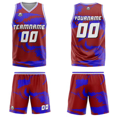 Benutzerdefinierter Rot Royal Basketball Jersey Uniform Anzug gedruckt Ihr Logo Name Nummer