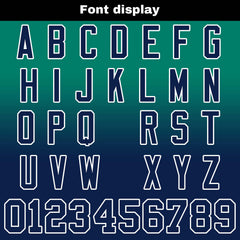 Benutzerdefinierte Grün Marineblau Gradient Fußball Trikots Personalisierter Name Nummer Logo