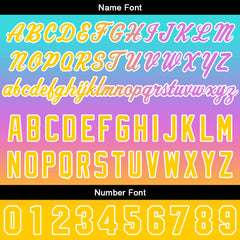 Benutzerdefinierter Verlauf Hoodie für Mann, Frau, Mädchen, Junge. Drucken Sie Ihr Logo, Ihren Namen und Ihre Nummer Blau Lila Orange