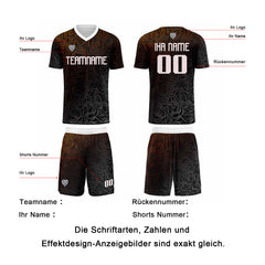 Benutzerdefinierte Braun Silber Trikots für Männer Frauen Personalisierte Fußball Uniformen für Erwachsene und Kind