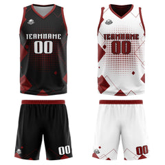 Benutzerdefinierte Rot Reversible Basketball Jersey Personalisierte Print Name Nummer Logo