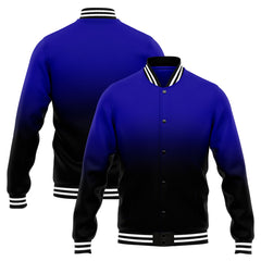Benutzerdefinierte Verlauf Varsity-Jacke. Letterman-Jacke Royal Schwarz