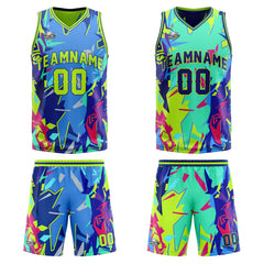 Benutzerdefinierte Neongrün Reversible Basketball Jersey Personalisierte Print Name Nummer Logo