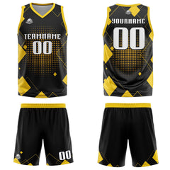 Benutzerdefinierter Schwarz Basketball Jersey Uniform Anzug gedruckt Ihr Logo Name Nummer