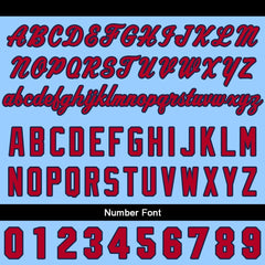 Benutzerdefinierter Verlauf Hoodie für Mann, Frau, Mädchen, Junge. Drucken Sie Ihr Logo, Ihren Namen und Ihre Nummer Hellblau Rot