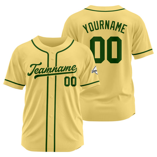 Benutzerdefinierte Authentisch Baseball-Trikot Gold-Dunkelgrün