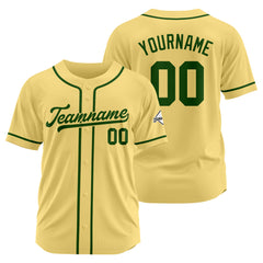 Benutzerdefinierte Authentisch Baseball-Trikot Gold-Dunkelgrün