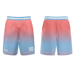 Benutzerdefinierter Blau Rosa Weiß Farbverlauf Basketball Jersey Uniform Anzug gedruckt Ihr Logo Name Nummer
