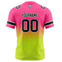 Benutzerdefinierte Rosa & Chartreuse Gradient Fußball Trikots Personalisierter Name Nummer Logo