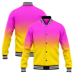 Benutzerdefinierte Verlauf Varsity-Jacke. Letterman-Jacke Rosa Gelb