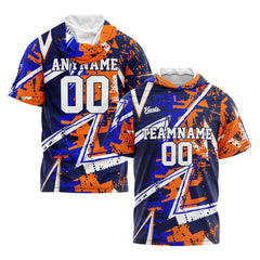 Benutzerdefinierte Marine Königlich Orange Neongrün Kurzarm-Kapuzenpullover für Männer Frauen Hemden mit Kapuzen gedruckt Name Logo