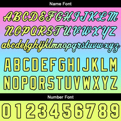 Benutzerdefinierter Verlauf Hoodie für Mann, Frau, Mädchen, Junge. Drucken Sie Ihr Logo, Ihren Namen und Ihre Nummer Pink Blue Yellow